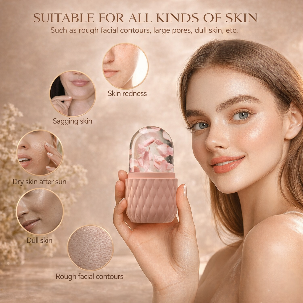 Ice Face Roller & Stainless Steel Gua Sha Tool Set