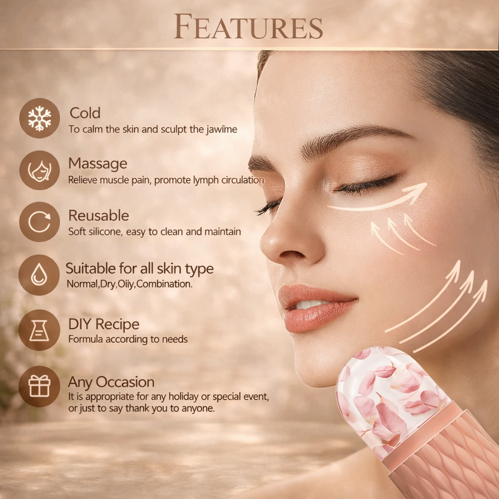 Ice Face Roller & Stainless Steel Gua Sha Tool Set