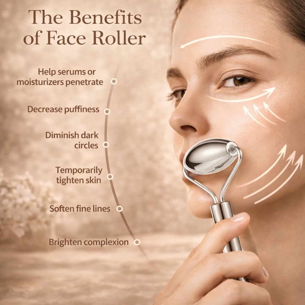 Ice Face Roller & Stainless Steel Gua Sha Tool Set