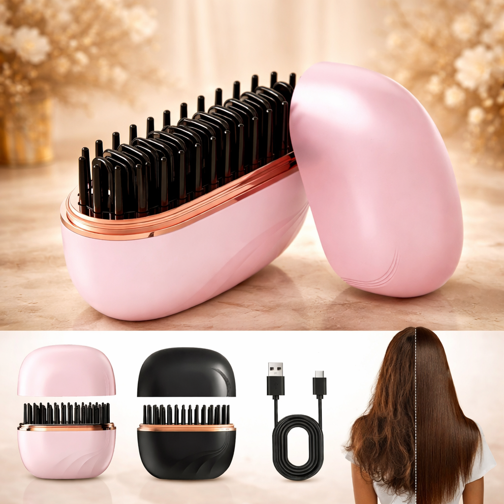 Allure Mini Portable Hair Straightener Brush