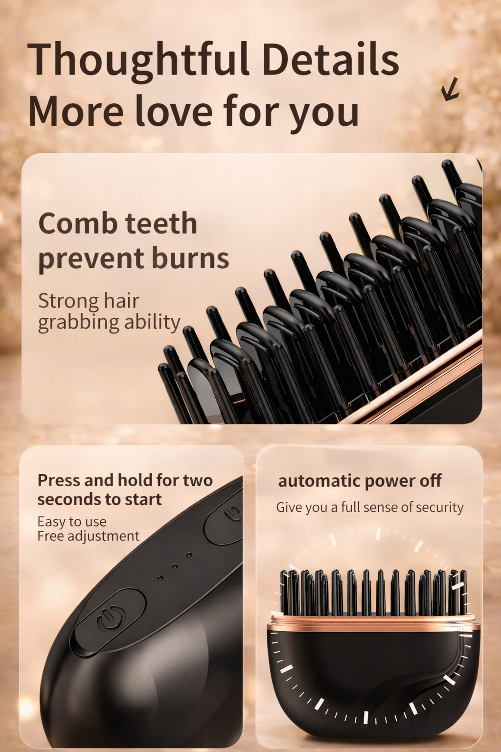 Allure Mini Portable Hair Straightener Brush