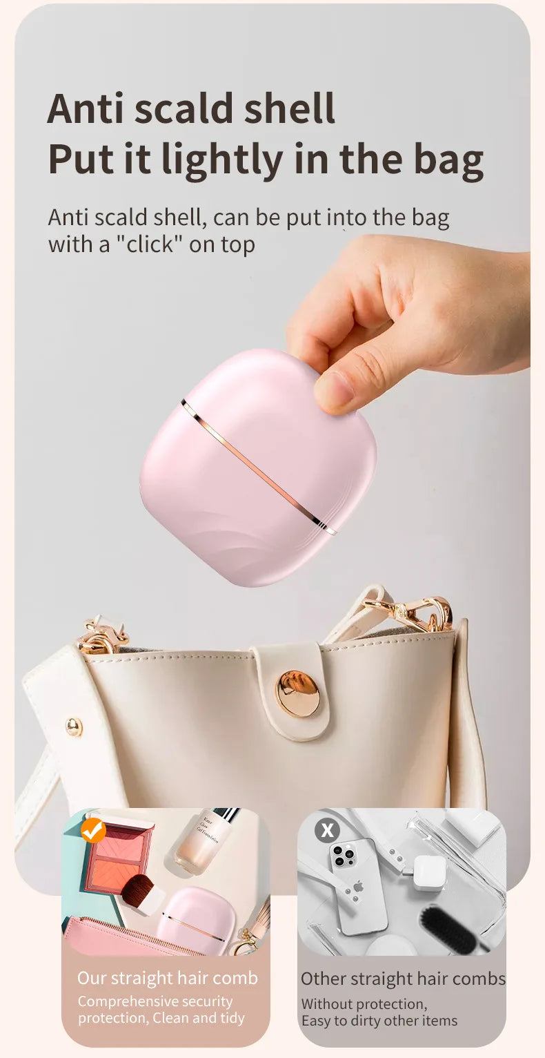 Allure Mini Portable Hair Straightener Brush