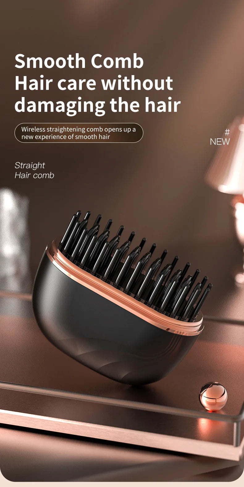 Allure Mini Portable Hair Straightener Brush