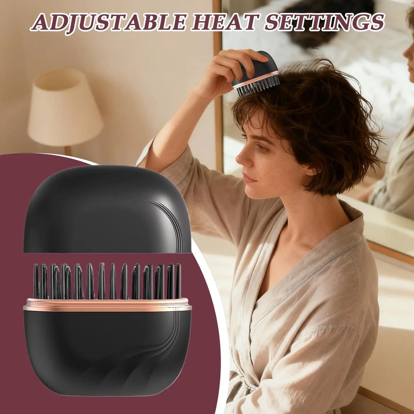 Allure Mini Portable Hair Straightener Brush