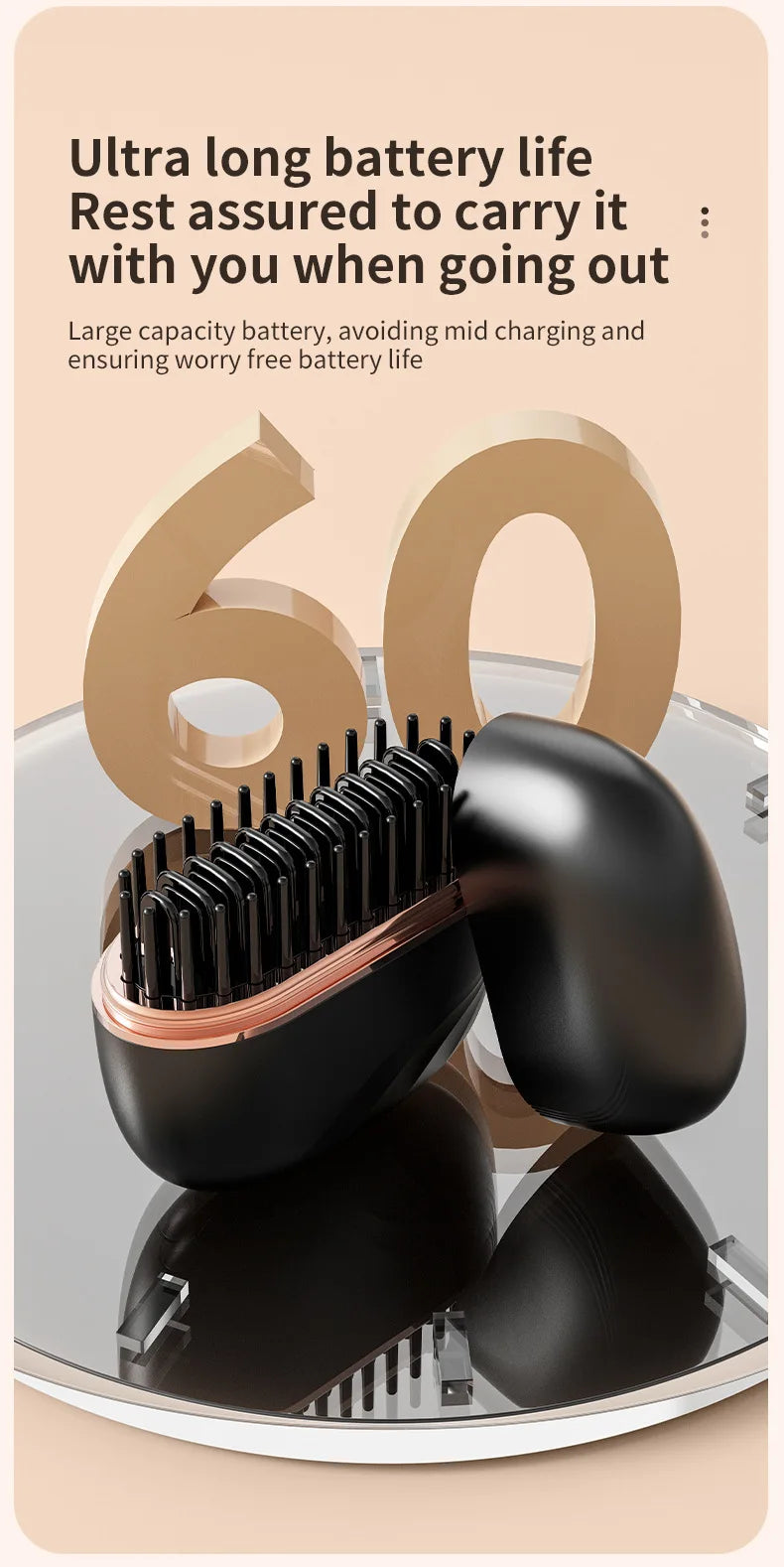 Allure Mini Portable Hair Straightener Brush