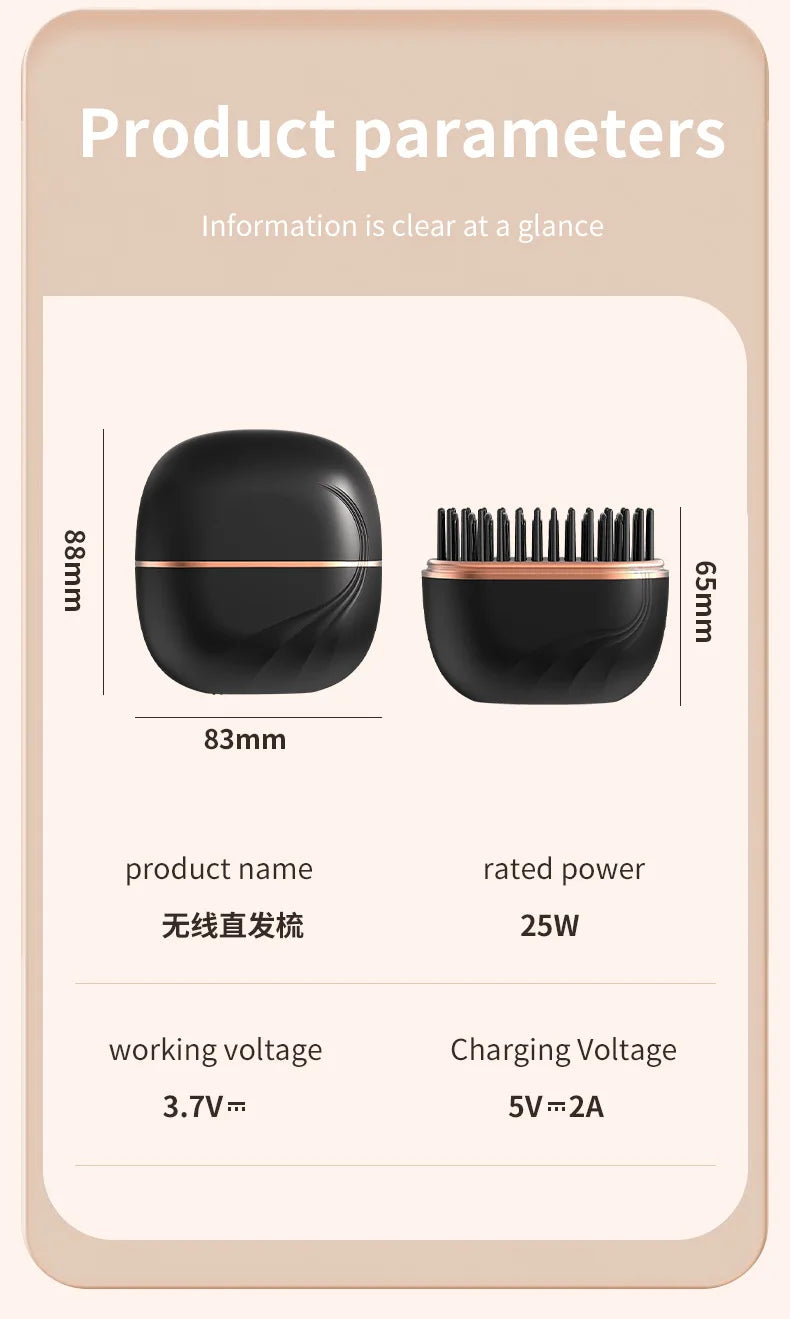 Allure Mini Portable Hair Straightener Brush